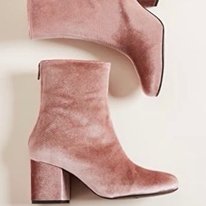 Free People Cecile Velvet Block Heel Boot Booties